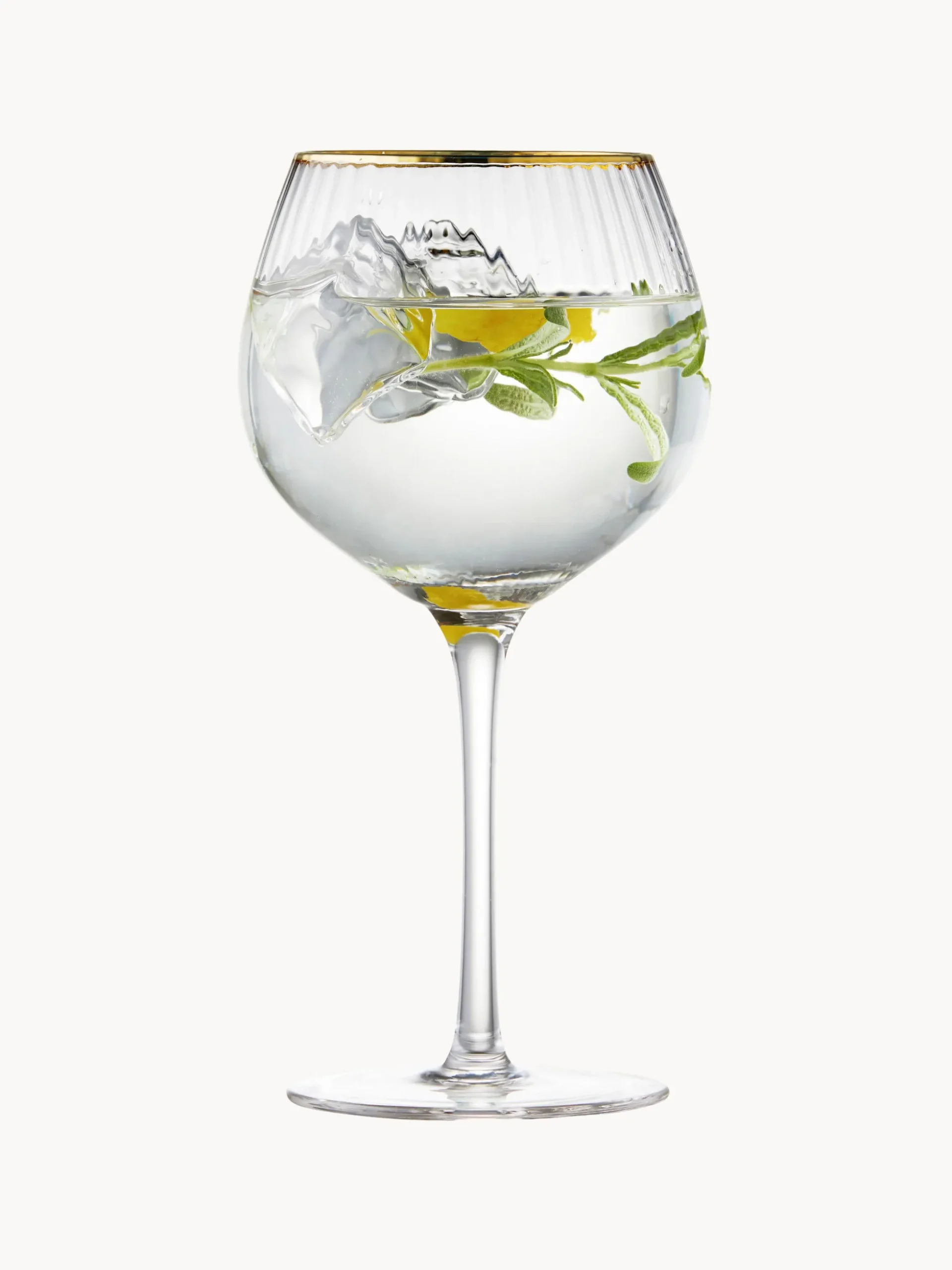 Set di 4 bicchieri da vino in vetro soffiato con struttura millerighe Palermo