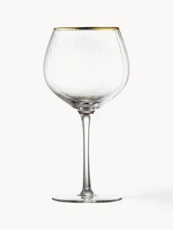 Set di 4 bicchieri da vino in vetro soffiato con struttura millerighe Palermo