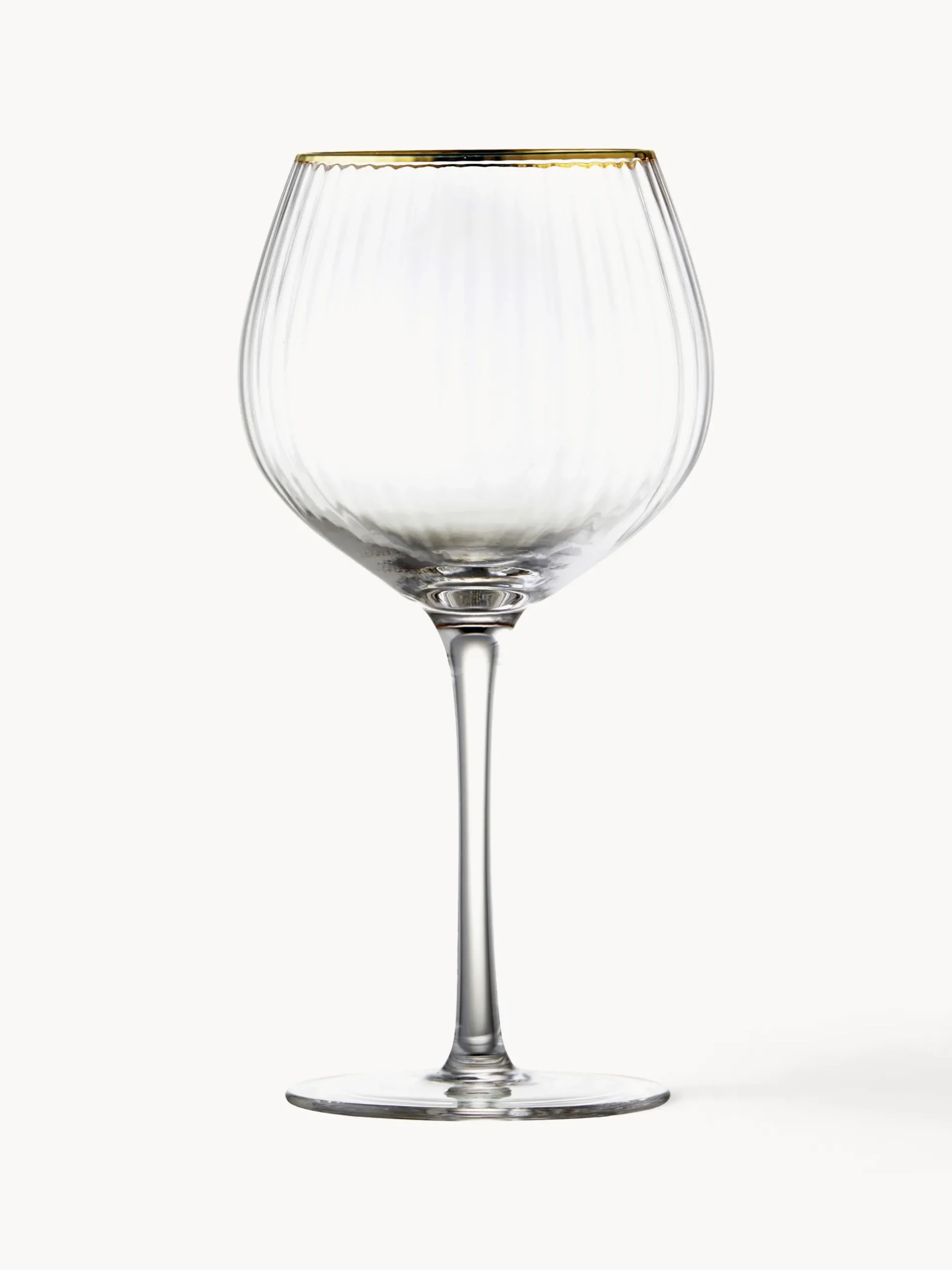 Set di 4 bicchieri da vino in vetro soffiato con struttura millerighe Palermo
