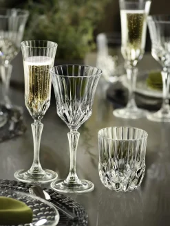 Set di 6 bicchieri da vino rosso in cristallo con motivo in rilievo Adagio