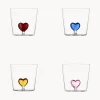 Set di 4 bicchieri fatti a mano in vetro borosilicato Cuore