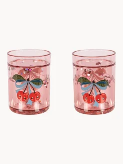 Set di 2 bicchieri glitter Cherry Bow