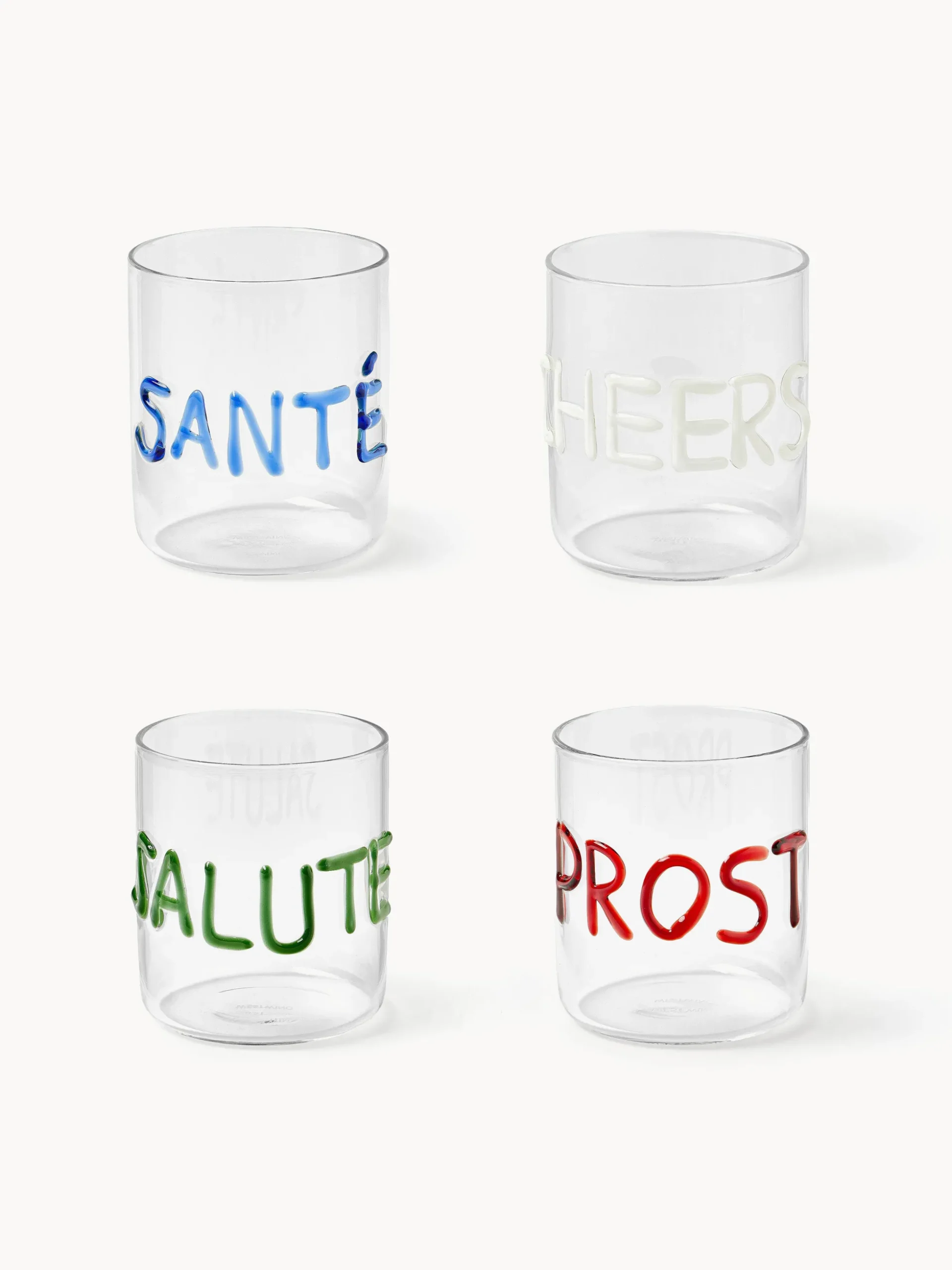 Set di 4 bicchieri in vetro soffiato Tutti