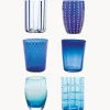 Set di 6 bicchieri in vetro soffiato con strutture diverse Melting Pot