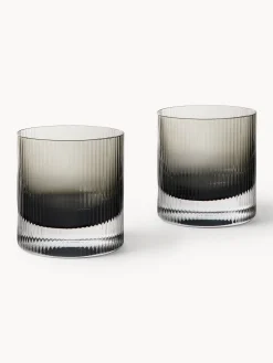 Set di 2 bicchieri in vetro soffiato Ripple