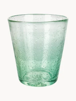 Set di 6 bicchieri in vetro soffiato con bollicine d'aria Cancun