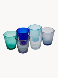 Set di 6 bicchieri in vetro soffiato con bollicine d'aria Cancun