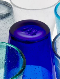Set di 6 bicchieri in vetro soffiato con bollicine d'aria Cancun