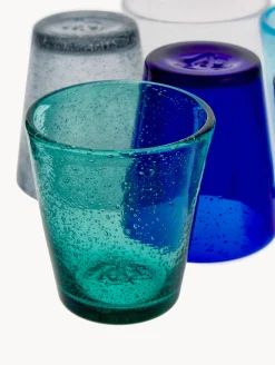 Set di 6 bicchieri in vetro soffiato con bollicine d'aria Cancun