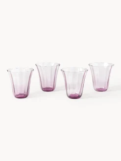 Set di 4 bicchieri in vetro soffiato Tulya