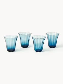 Set di 4 bicchieri in vetro soffiato Tulya