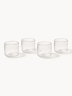 Set di 4 bicchieri in vetro soffiato con bolle d'aria Hippolyte