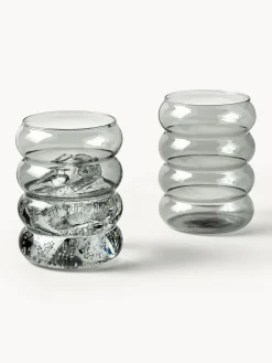 Set di 4 bicchieri in vetro soffiato borosilicato Bubbly