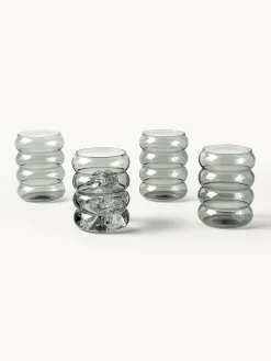 Set di 4 bicchieri in vetro soffiato borosilicato Bubbly