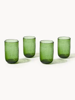 Set di 4 bicchieri in vetro soffiato con bolle d'aria Hippolyte