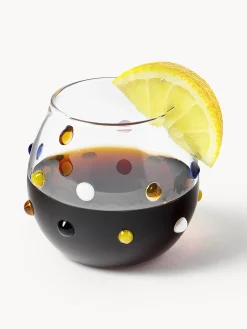 Set di 4 bicchieri in vetro soffiato borosilicato Perli