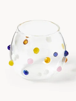 Set di 4 bicchieri in vetro soffiato borosilicato Perli