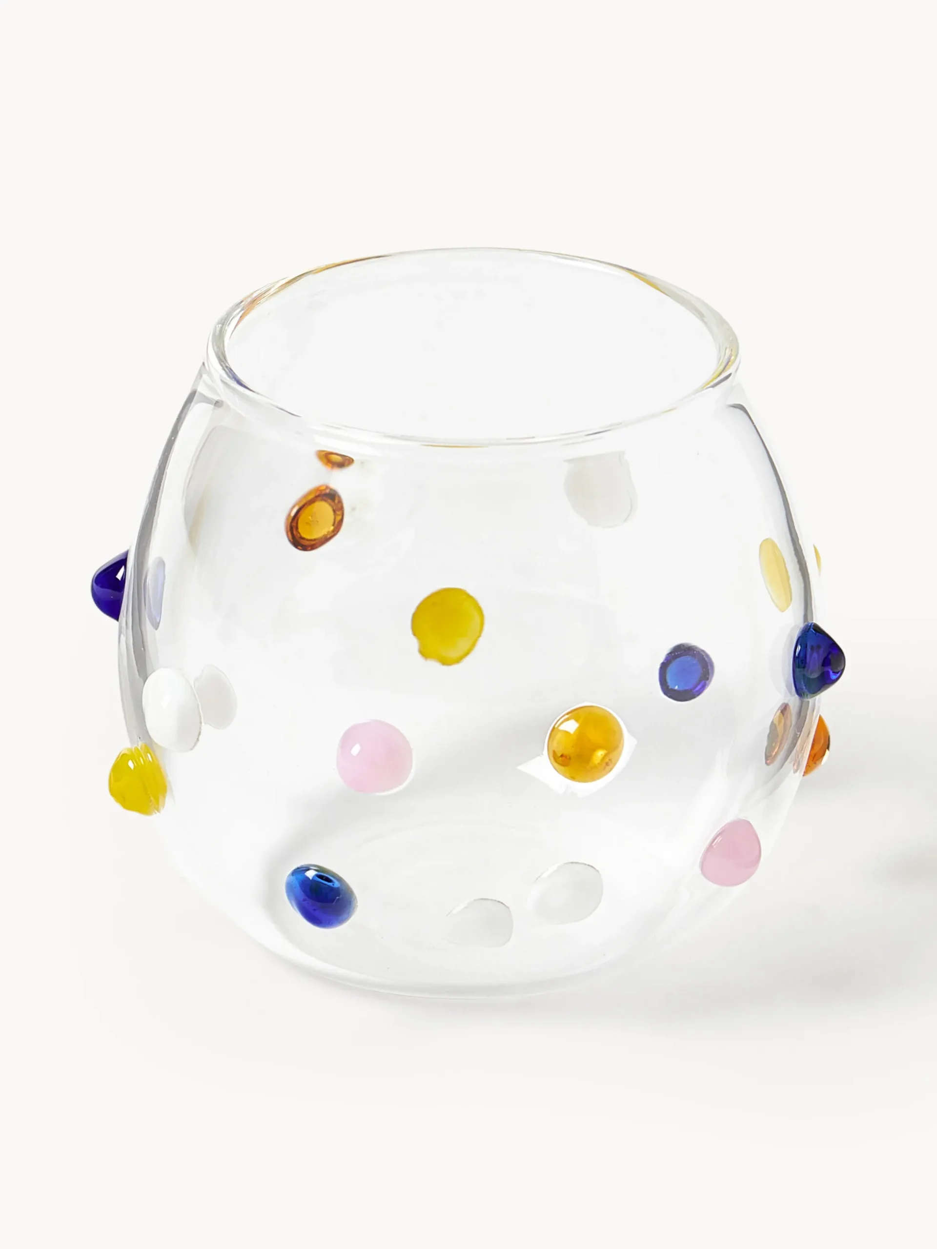 Set di 4 bicchieri in vetro soffiato borosilicato Perli