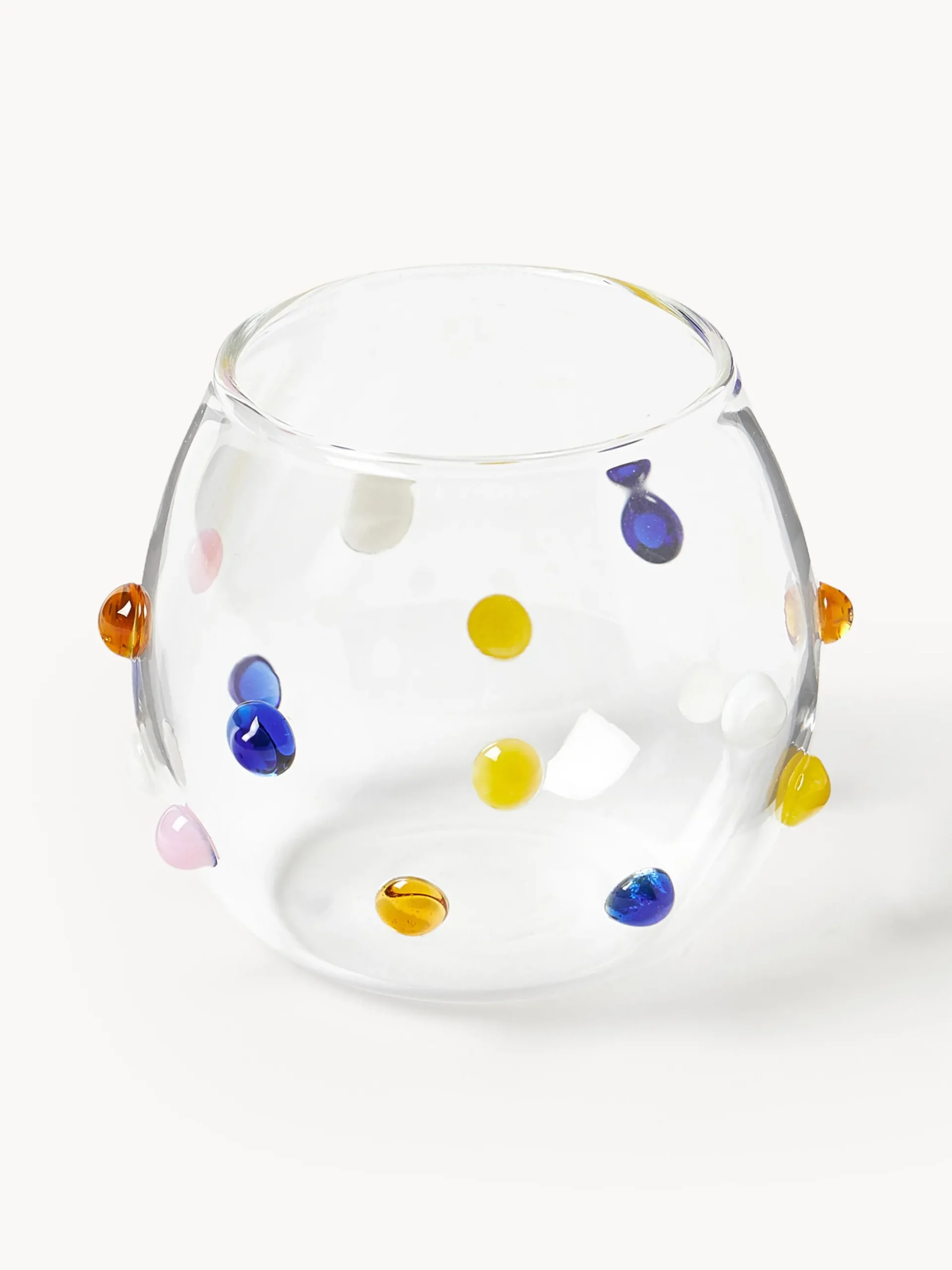 Set di 4 bicchieri in vetro soffiato borosilicato Perli
