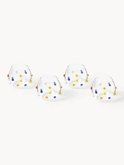 Set di 4 bicchieri in vetro soffiato borosilicato Perli