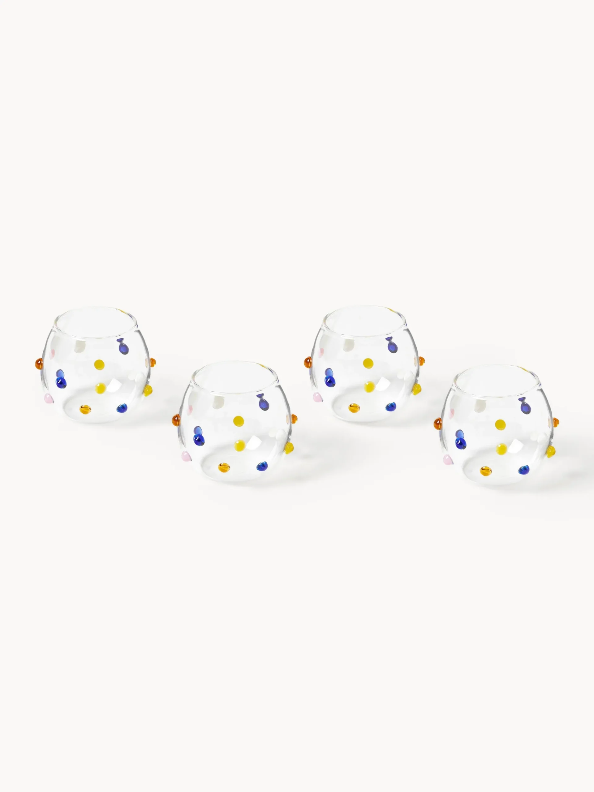 Set di 4 bicchieri in vetro soffiato borosilicato Perli