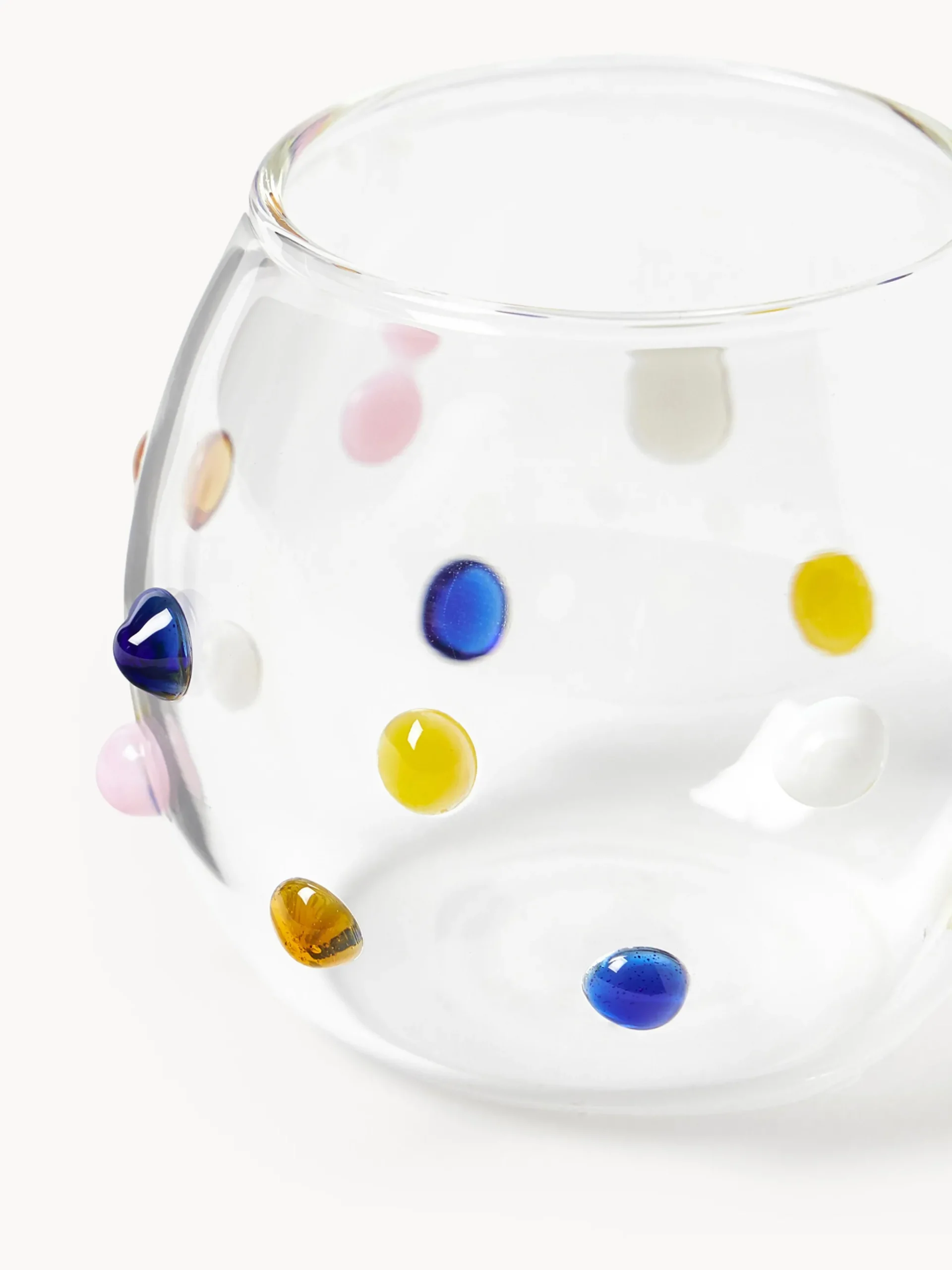 Set di 4 bicchieri in vetro soffiato borosilicato Perli