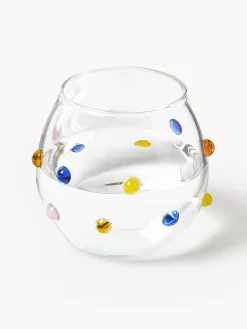 Set di 4 bicchieri in vetro soffiato borosilicato Perli