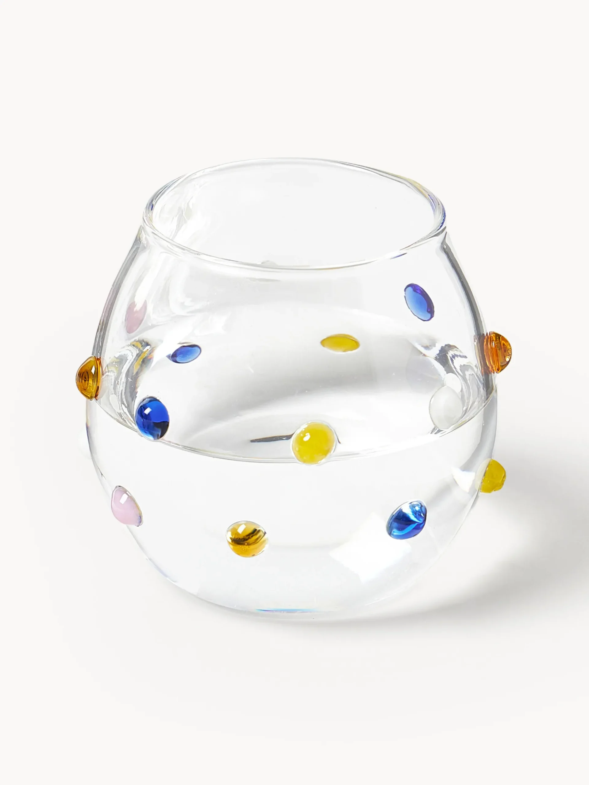 Set di 4 bicchieri in vetro soffiato borosilicato Perli