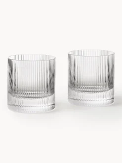 Set di 2 bicchieri in vetro soffiato Ripple