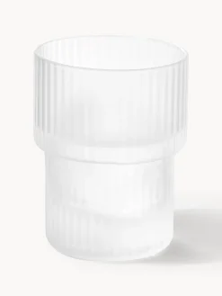 Set di 4 bicchieri per acqua in vetro soffiato millerighe Ripple, 60 ml