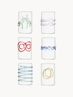 Set di 6 bicchieri per liquore in vetro borosilicato fatti a mano Deco' Arlecchino