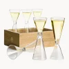 Set di bicchieri per shot in vetro soffiato con scatola in legno Semon 6 pz