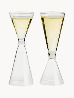 Set di bicchieri per shot in vetro soffiato con scatola in legno Semon 6 pz