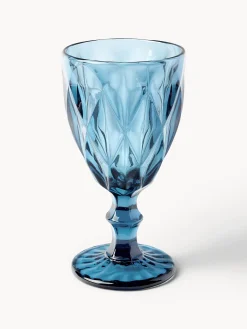 Set di 4 bicchieri per vino con motivo strutturato Colorado