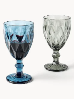 Set di 4 bicchieri per vino con motivo strutturato Colorado