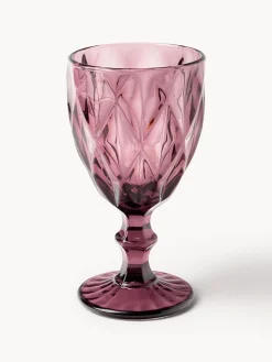 Set di 4 bicchieri per vino con motivo strutturato Colorado