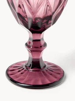 Set di 4 bicchieri per vino con motivo strutturato Colorado