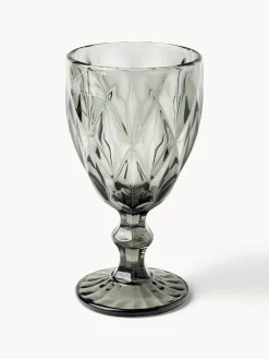 Set di 4 bicchieri per vino con motivo strutturato Colorado