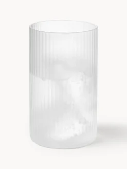 Set di 4 bicchieri piccoli da long drink in vetro soffiato con scanalatura in rilievo Ripple, 140 ml