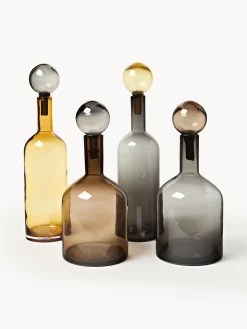 Set di 4 bottiglie decorative in vetro soffiato Bubbles