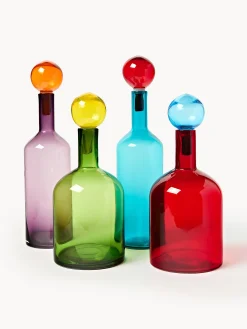 Set di 4 bottiglie decorative in vetro soffiato Bubbles