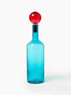 Set di 4 bottiglie decorative in vetro soffiato Bubbles