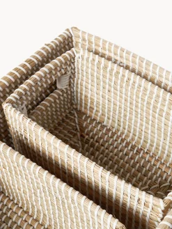 Set di 3 cestini in fibra naturale Aleya