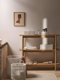 Set di 3 cesti portaoggetti in corda intrecciata a mano Gabe