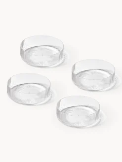 Set di 4 ciotole da portata in vetro soffiato con scanalatura in rilievo Ripple