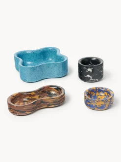 Set di 4 ciotole decorative in marmo tecnico Elara