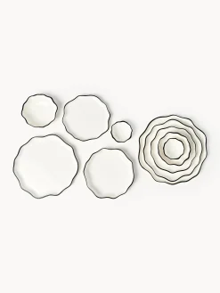 Set di 4 ciotole in porcellana plissettate Bia