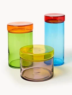 Set di 3 contenitori in vetro soffiato Multi