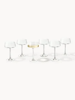 Set di 6 coppe da champagne in cristallo Gwenda
