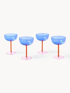 Set di 4 coppe da champagne in vetro soffiato Karisa